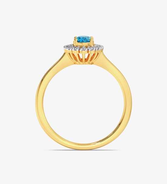 Blue Topaz Diamond Engagement Wedding Ring