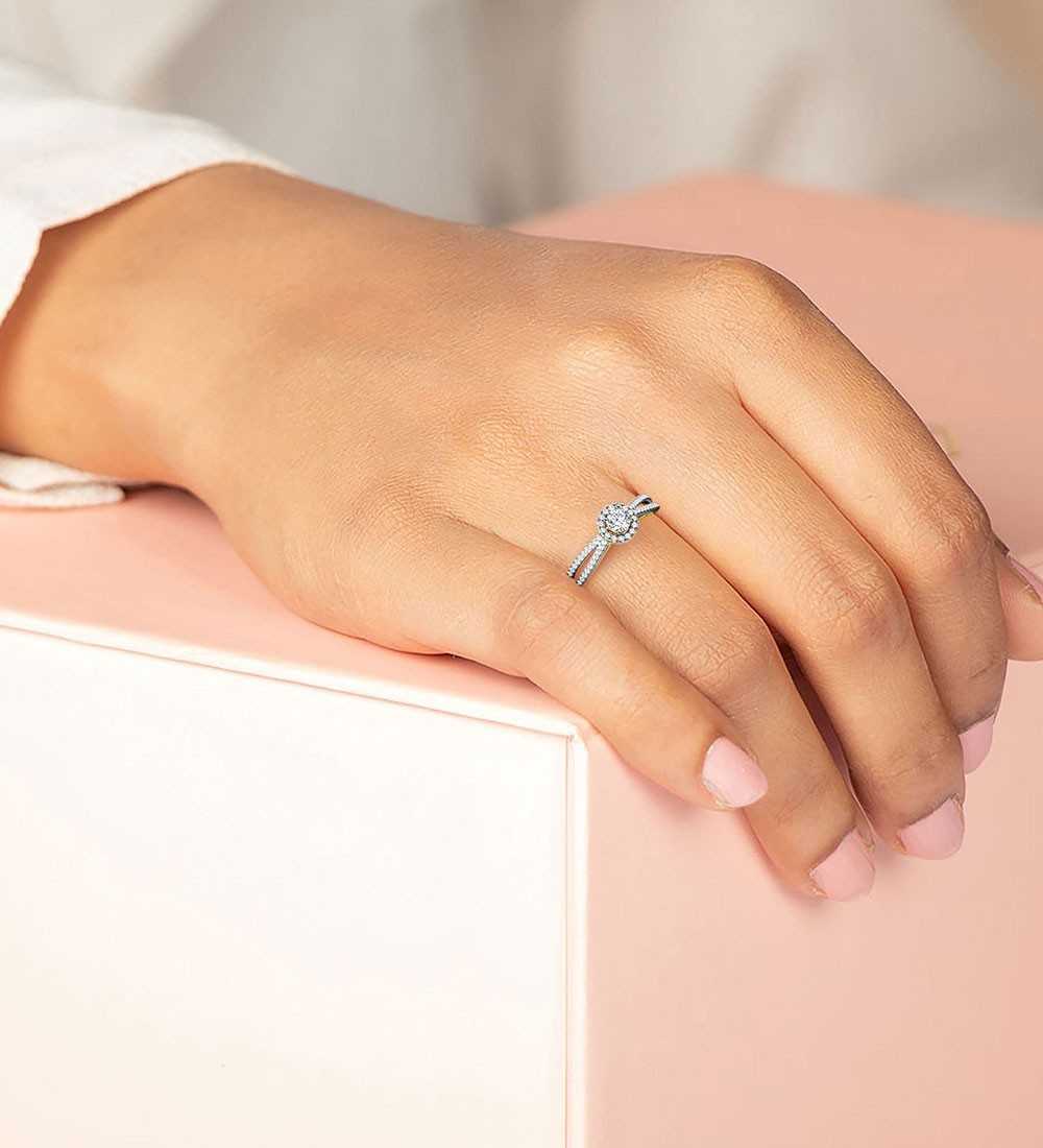 Erina Solitaire Ring Kisna White Gold Ring