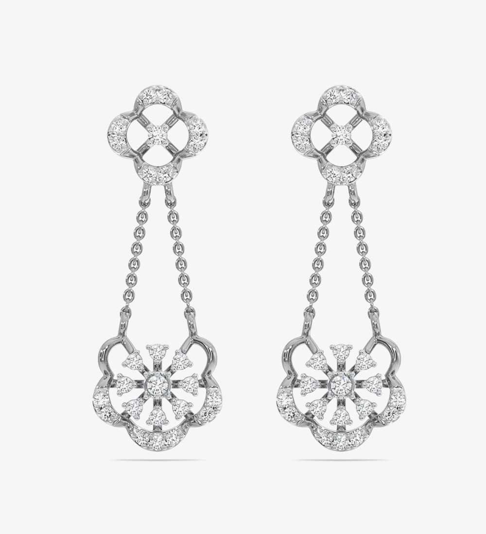 Diamond Yellow Gold 22kt Dangle Earring