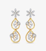 Diamond Trinity Earring Dangler Rose Gold