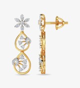 Diamond Trinity Earring Dangler Rose Gold