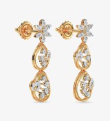 Diamond Trinity Earring Dangler Rose Gold