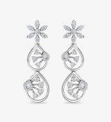 Diamond Trinity Earring Dangler Rose Gold